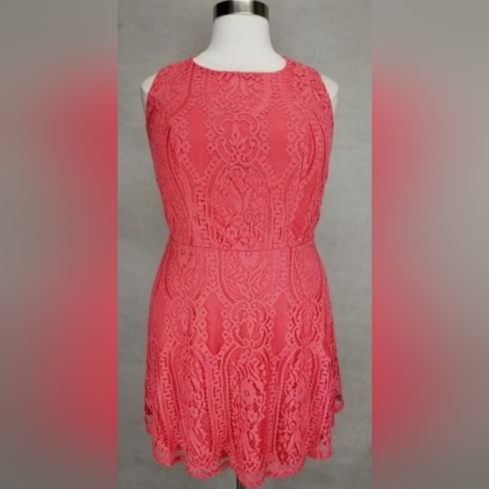 Maurices coral sleeveless lace dress Size 24 NEW